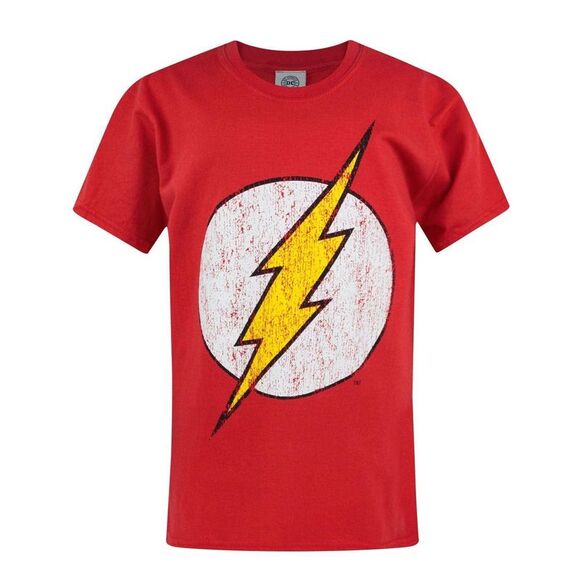 Flash Official Boys Distressed Logo T-Shirt / Red - Picture 1 of 2